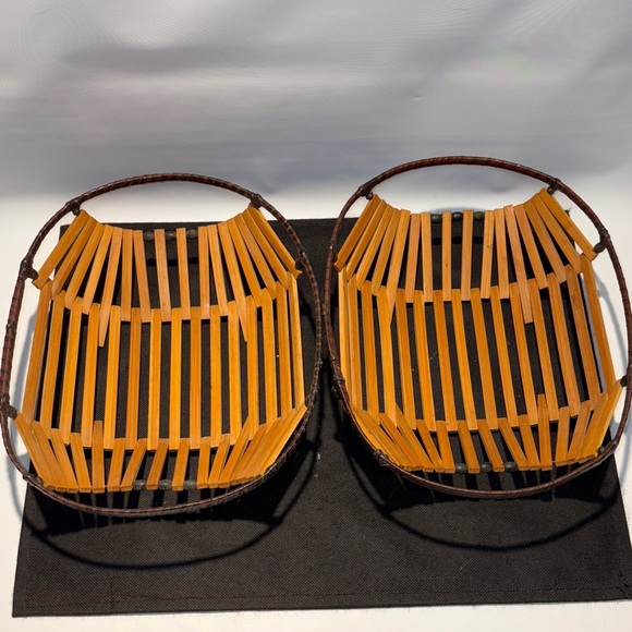 Handcrafted wooden Basket Set - Brown - Picture 1 of 6